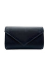 Textured Envelope Clutch Bag with Gold Chain Strap