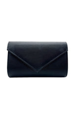 Textured Envelope Clutch Bag with Gold Chain Strap