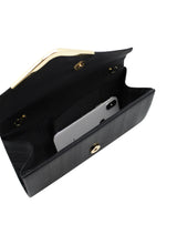 Textured Envelope Clutch Bag with Chain Strap