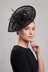 Teardrop Mesh Fascinator with Sculpted Flower Detail