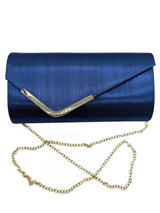 Textured Envelope Clutch Bag with Chain Strap