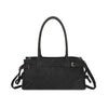 Women’s Vintage Suede-Style Shoulder Bag with Buckle Detail