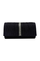 Glitter Pleated Evening Bag & Disc Fascinator Navy Set
