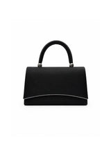Women’s Metallic Textured Top Handle Occasion Bag with Chain Strap