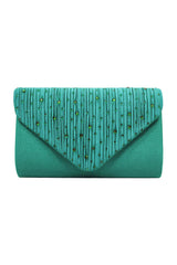 Embellished Envelope Clutch Bag with Gold Chain Strap