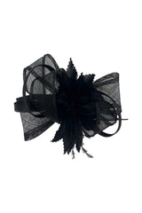 Curly Sinamay Fascinator with Feather Flower