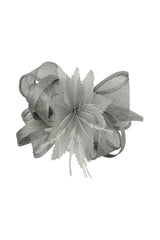 Curly Sinamay Fascinator with Feather Flower