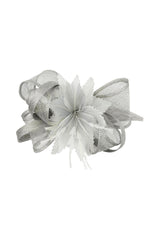 Curly Sinamay Fascinator with Feather Flower