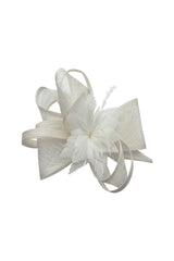 Curly Sinamay Fascinator with Feather Flower