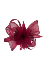Curly Sinamay Fascinator with Feather Flower