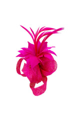 Small Feather & Sinamay Loop Fascinator – Dual Wear Brooch & Hair Clip