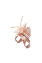 Small Feather & Sinamay Loop Fascinator – Dual Wear Brooch & Hair Clip