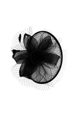 Statement Floral Mesh Fascinator with Feather Detail