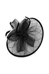 Statement Floral Mesh Fascinator with Feather Detail