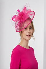 Statement Floral Mesh Fascinator with Feather Detail