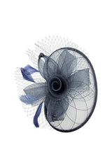 Statement Floral Mesh Fascinator with Feather Detail