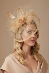 Statement Floral Mesh Fascinator with Feather Detail