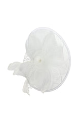 Statement Floral Mesh Fascinator with Feather Detail