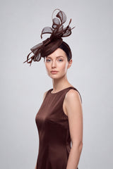Elegant Loop Mesh Fascinator with Feather Detail