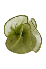 Dramatic Fan Mesh Disc Fascinator with Feather Centre Pin