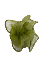 Dramatic Fan Mesh Disc Fascinator with Feather Centre Pin