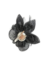 Small Fascinator with Feather Trim – Dual Wear Brooch & Clip