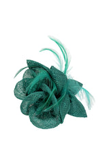 Small Fascinator with Feather Trim – Dual Wear Brooch & Clip