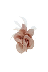 Small Fascinator with Feather Trim – Dual Wear Brooch & Clip