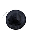 Large Disc Fascinator Hat with Looped Bow & Feather Detail