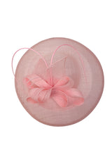 Large Disc Fascinator Hat with Looped Bow & Feather Detail