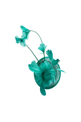 Delicate Feather Stem Sinamay Fascinator Baby Blue