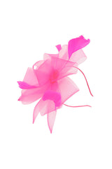 Textured Clutch Bag and Mesh Fascinator Occasion Fuchsia Set