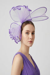 Large Mesh Loop Fascinator Headband with Structured Bow-Knot Design
