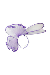 Large Mesh Loop Fascinator Headband with Structured Bow-Knot Design