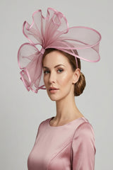 Large Mesh Loop Fascinator Headband with Structured Bow-Knot Design