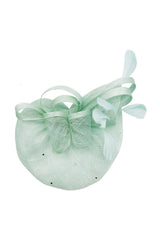 Curled Sinamay Bow Fascinator with Feather Trim Diamonds
