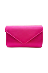 Textured Envelope Clutch Bag with Gold Chain Strap
