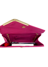 Textured Envelope Clutch Bag with Chain Strap