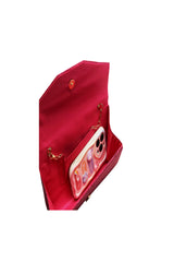 Glitter Envelope Clutch Bag with Gold /Silver Chain Strap