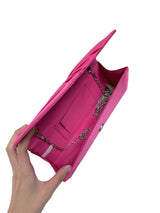 Luxury Satin Twist Knot Evening Clutch Bag with Detachable Chain