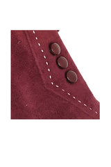 Women’s Touchscreen Faux Suede Gloves with Button Detail