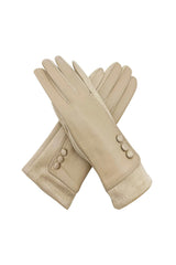 Elegant Button Detail Leather-Look Gloves