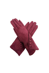 Touchscreen Soft-Touch Gloves with Vintage Button Cuff