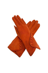 Touchscreen Soft-Touch Gloves with Vintage Button Cuff