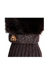 Faux Fur Cuff Bow Touchscreen Gloves