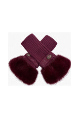 Faux Fur Cuff Bow Touchscreen Gloves