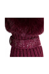 Faux Fur Cuff Bow Touchscreen Gloves