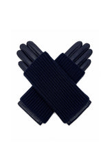 2-Piece Faux Leather Gloves & Removable Knitted Fingerless Gloves Set