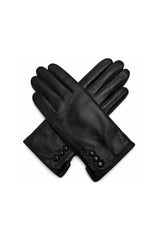 Unisex's Leather Touchscreen Gloves with Button Detail