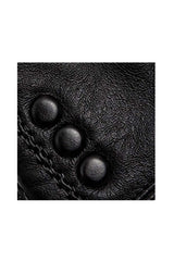 Unisex's Leather Touchscreen Gloves with Button Detail